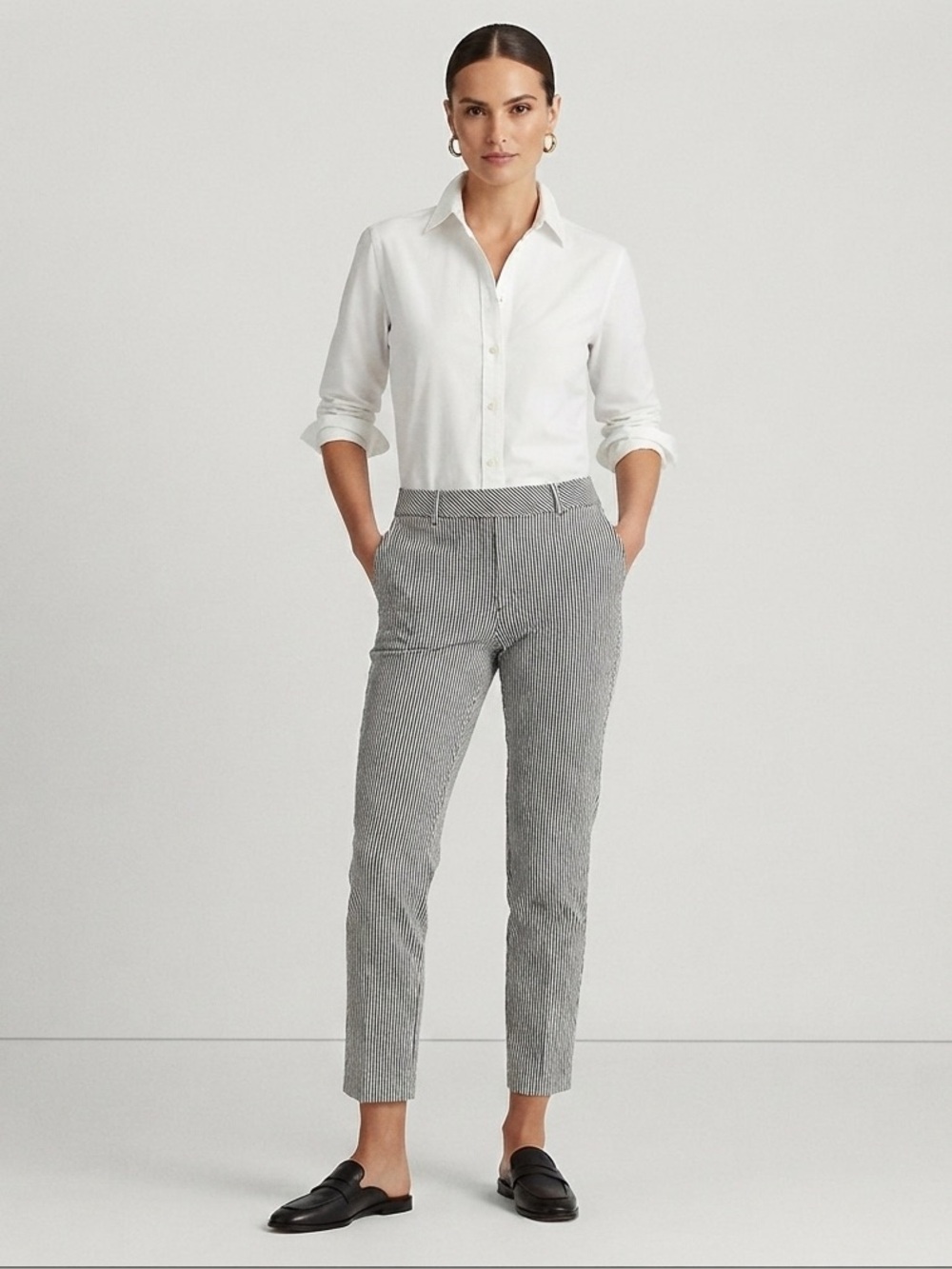 🌟Jones New York Striped Signature Blue Ankle Pants
